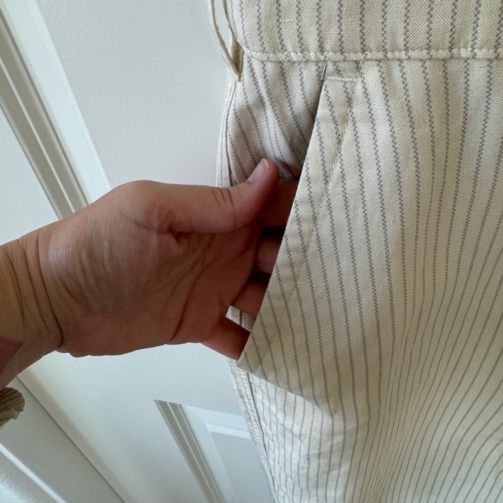 & Other Stories Utility Style Linen Stripped Jumpsuit 4 - Picture 3 of 7